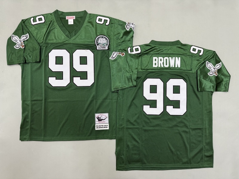 Men 2025 Philadelphia Eagles #99 Brown green Throwback Limited NFL Jersey style 001->philadelphia eagles->NFL Jersey